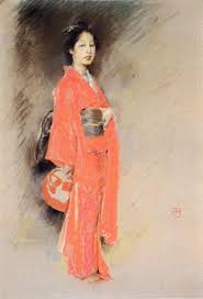 Eine japanische Frau 21609 von Robert Frederick Blum - Eine-japanische-Frau-von-Robert-Frederick-Blum-21609