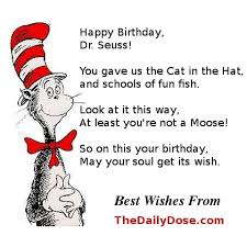 funny dr. seuss birthday jokes cat in the hat comedy one fish two ... via Relatably.com
