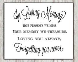 In loving memory printable Memorial table Wedding by DorindaArt via Relatably.com