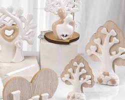 Bomboniera albero della vita in legno con animali Top Argento