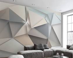 Image of 3D geometric wallpaper in modern minimalist style