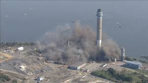 "Former B.L. England Power Plant Partially Demolished Through Implosion in Cape May County, NJ"