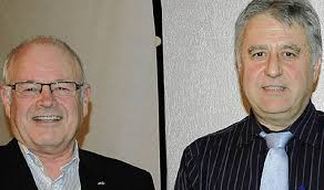... unterstützt Rolf Eckert (links) den Vorsitzenden Wolfgang Tritschler.