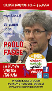 Elezioni 2012: vota Paolo FASCE nella lista &quot;Sinistra Ecologia Libertà per Marco Doria&quot; - SantinoFasceFronte