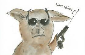 Cartoon: Schwein zögerlich (medium) by nele andresen tagged schwein,gangster ...