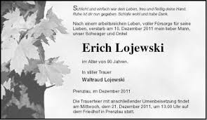 Dezember 2011 mein lieber Mann, unser Schwager und Onkel Erich Lojewski