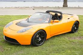 Tesla Roadster Orange and black