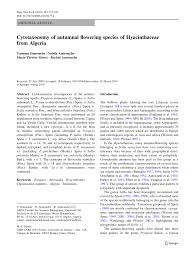 (PDF) Cytotaxonomy of autumnal flowering species of ...