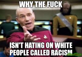 WHY THE FUCK ISN&#39;T HATING ON WHITE PEOPLE CALLED RACISM meme ... via Relatably.com