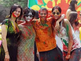 Image result for college girls holi photo india