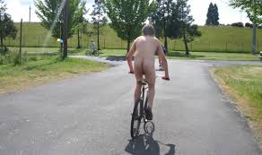 The real question Would you ride your bike naked alone Eugene.