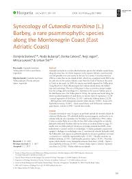 Synecology of Cutandia marifima (L.) Barbey, a rare psammophytic ...