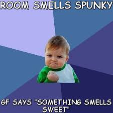 Room smells spunky GF says &quot;something smells sweet&quot; (Success Kid ... via Relatably.com
