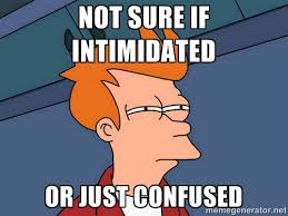 not sure if intimidated or just confused - Futurama Fry | Meme ... via Relatably.com