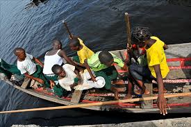 Image result for AFRICAN SCHOOL IN A CANOE