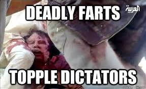 Deadly Farts Topple dictators - Gaddafi Fart Jonathan Lopez ... via Relatably.com