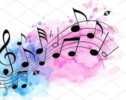 Image of Watercolour musical notes wallpaper