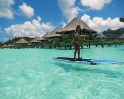 Stand-up paddleboarding in Bora Bora