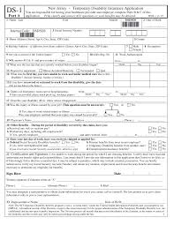 Part A New Jersey – Temporary Disability Insurance Application