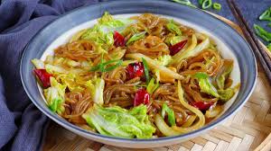 Glass Noodles with Napa Cabbage (白菜炖粉条) - Red House Spice