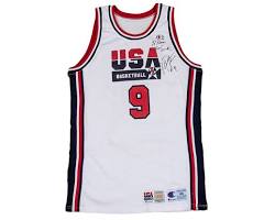 Image of Michael Jordan wearing the Dream Team jersey