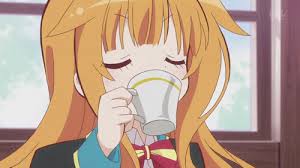 Résultat de recherche d'images pour "anime girl drink thé gif"