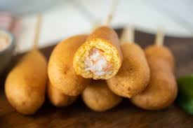 Shrimp Corn Dogs with Creamy Chipotle Dip - Culinary Ginger