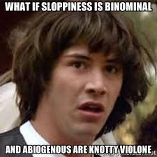 what if Sloppiness is Binominal and Abiogenous are Knotty Violone ... via Relatably.com