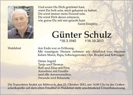 Wir trauern um Günter Schulz - 20131021-traueranzeige-schulz-guenter
