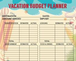 Vacation budget worksheet