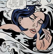 Fufu Frauenwahl chose to comment on Lichtenstein&#39;s “Drowning Girl” … DrowningGirlRoyLichtenstein … and went back to the original by artist Tony Abruzzo at ... - DrowningGirlRoyLichtenstein