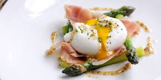 Poached Duck Egg With Asparagus & dressing - Great British Chefs