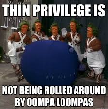 Thin Privilege IS not being rolled around by Oompa Loompas - Misc ... via Relatably.com