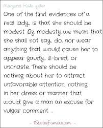 Famous modesty quotes - Margaret Hale - One of the first evidences ... via Relatably.com