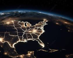 Gambar Bumi di Malam Hari dengan Lampu Kota