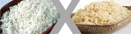 Resultado de imagem para arroz integral x arroz branco