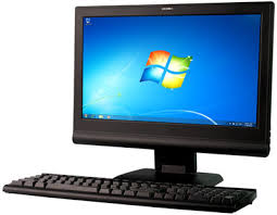 Computer monitor and keyboard